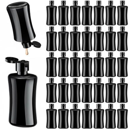 Domensi 36 Pcs Black Travel Bottles with Flip Cap Plastic Travel Toiletries Bottles Portable Leak Proof Squeeze Container Refillable Empty Cosmetic Container for Liquid Shampoo Lotions (3.4 oz,Black) - size: 3.4 oz