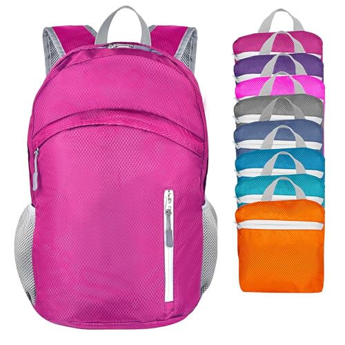 Waterproof Foldable Backpack Dry Storage Lightweight Daypack 35L Outdoor Backpack for Beach Men Women Dark Pink - color: Pink2
