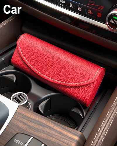RayLove Ultimate Glasses Case Kit, Hard Shell Sunglasses and Eyeglass Case with Cleaning Cloth, Screwdriver, Ear Hooks - style: 1pack,wine Red