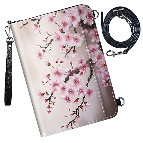 Passport Wallet,Family Passport Holder,Family Passport Bags for Travel,Travel Document Organizer Credit Cards Case with Removable Wristlet Strap for Women and Men,Cherry Blossom - color: Cherry Blossom