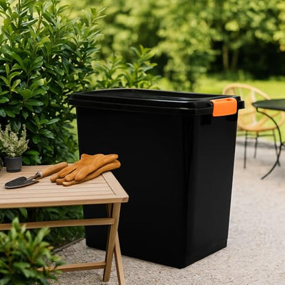 Maxdot 2 Sets 22lb Dry Pellet Storage Bin Pack with Scoops and Labels Grill Accessories Wood Pellet Storage Containers with Flavor Stickers Airtight for Grill Pellets - size: 20 L