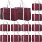 Travel Bag 12 Packes Carry on Luggage Foldable Duffel Bag Sports Gym Bag Weekender Overnight Bag Water Resistant Nylon Travel Duffel for Men Women (Red 12PCS) - color: Red 12