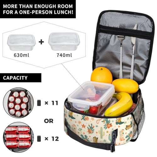 Insulated Lunch Box for Kids Boys Girls, Reusable Lunch Bag for School, Office, Work, Picnic, Travel, Western Cowboy Boots and Cacti Lunch Box - color: lunch box 67