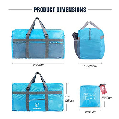 REDCAMP Foldable Travel Bag, Large Sports Bag, 75L/96L/100L, Lightweight Waterproof Tote Bag - color: 75L/Blue