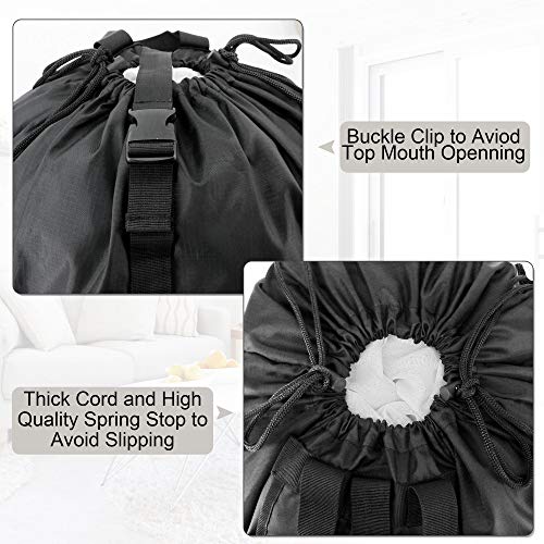 BeeGreen Laundry Bag Backpack w Adjustable Shoulder Straps College Dorm Essentials w Drawstring Closure for Travel Camp Heavy Duty Laundry Hamper Backpack Portable w Handle Xlarge Black - color: Black, style: With Front Zipper Pocket