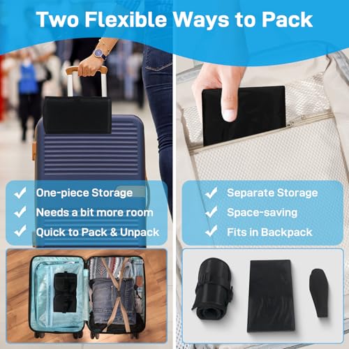 Airplane Foot Hammock, Foot Hammock for Travel Accessories with Ergonomic Removable Foot Divider Design, Airplane Foot Rest, Premium Comfortable Memory Foam & Hardboard for No Feet Clashing(Large)