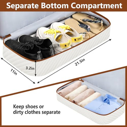 ITIEZY Weekender Overnight Bag for Women - Large Travel Duffel Bag with Shoe Compartment, Gym Duffel Bag Hospital Bag Carry On Tote Bags for Airplanes with Crossbody Bag Toiletry Bag 3Pcs Set - color: 9a-Beige