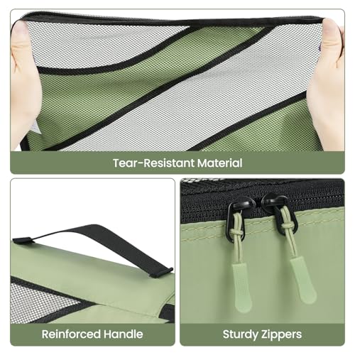 BAGAIL 6 Set Packing Cubes,Travel Luggage Packing Organizers - color: The Matcha Green, style: 6 Set