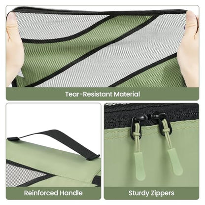 BAGAIL 6 Set Packing Cubes,Travel Luggage Packing Organizers - color: The Matcha Green, style: 6 Set