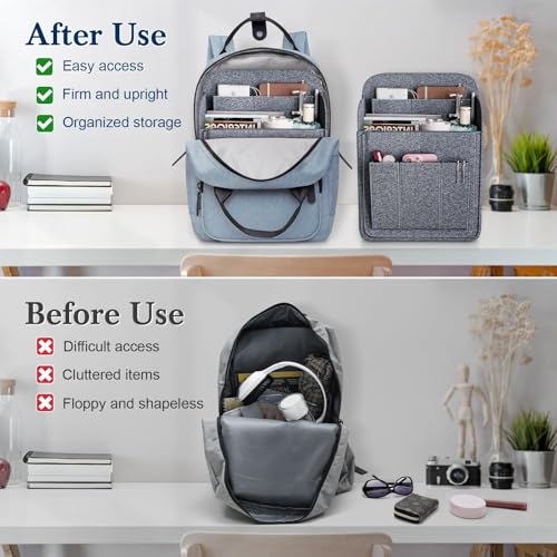 Backpack Organizer Insert, Felt Bag Organizer for Rucksack Shoulder - color: Gray, size: XS