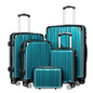 Coolife Luggage Sets, 5 Piece Durable Suitcase, Lightweight Carry on Luggage with PC+ABS Hardshell, Dual Spinner Wheels, TSA Lock and YKK Zipper(green new, 5 piece set) - color: green new, size: 5 piece set