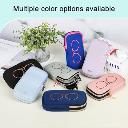 KKP Double Eyeglass Case | Sunglasses Cases with 2 Compartments - color: Pink