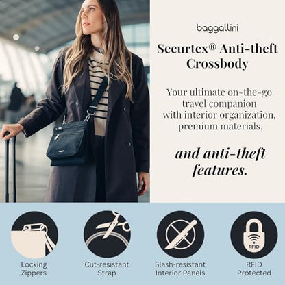 Baggallini Securtex Anti-Theft Crossbody - color: Indigo Petal