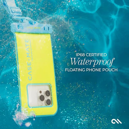 Case-Mate IP68 Waterproof Phone Pouch - Floating Waterproof Phone Case with Crossbody Lanyard - Beach Cruise Ship Travel Essentials - Compatible with All Devices - Touchscreen Friendly - Citrus Splash - color: Citrus Splash