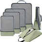 BAGAIL 4 Set/6 Set/8 Set Compression Packing Cubes Travel Accessories Expandable Packing Organizers (Half Mesh, 6-Matcha Green) - color: 6-Matcha Green, style: Half Mesh
