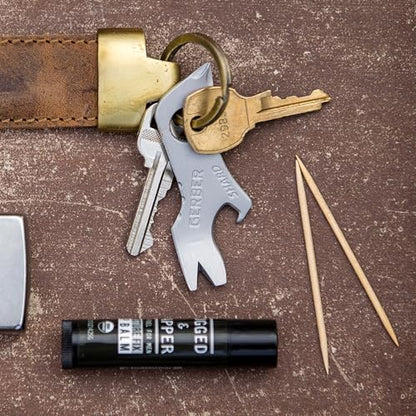 Gerber Gear Shard 7-in-1 Keychain Multitool - Screwdriver, Bottle Opener, EDC Compact Tool - Fathers Day Dad Gifts, Gifts for Men, Silver - style: Gear Shard Keychain