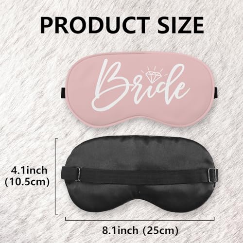 Bride Silk Eye Mask for Sleeping, Bride Eye Mask,Bridal Shower Gifts Blindfold Adjustable Strap Night Sleep Mask for Bride Groom, Engagement Wedding Gifts Sleeping Mask Eye Cover - color: Pink Bride