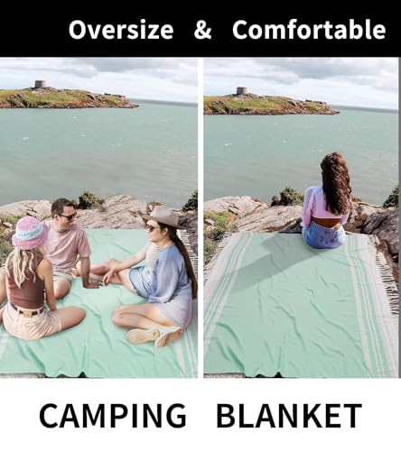 Giant Turkish Beach Towel Boho Beach Throw Blanket Anti Resistant Sand Free Quick Dry Lightweight Sandless Cloud Hawaii Honeymoon Travel Essentials Xl Big Huge Jumbo Women Summer Vacation Gift - color: Grey, size: Giant Large 82''x88''