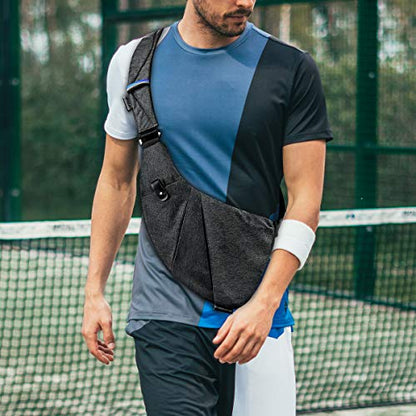MRang Sling Crossbody Bags Trendy Travel Anti Theft Safe Purse Bags for Women Men Waterproof - color: Strap on Right Shoulder-black