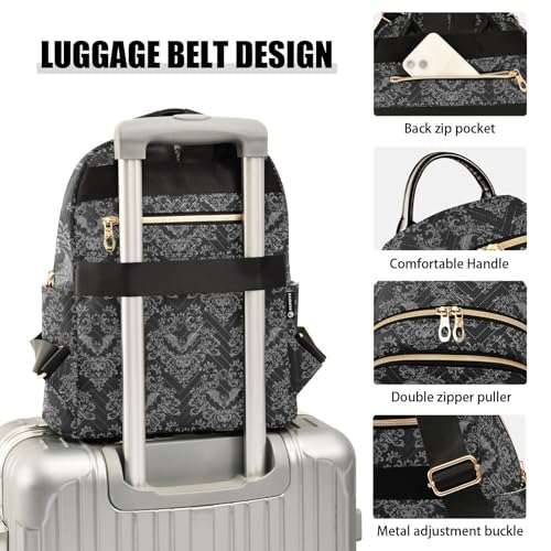 Women Fashion Backpack Purse Casual Lightweight Travel Shoulder Bag Goth Bats Black Rucksack Ladies Bag, Medium - color: Color 02, size: Medium