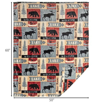 Carstens, Inc. Travel Blanket, Premium Compact 2-in-1 Airplane Blanket/Pillow, Lake House - color: Lake House