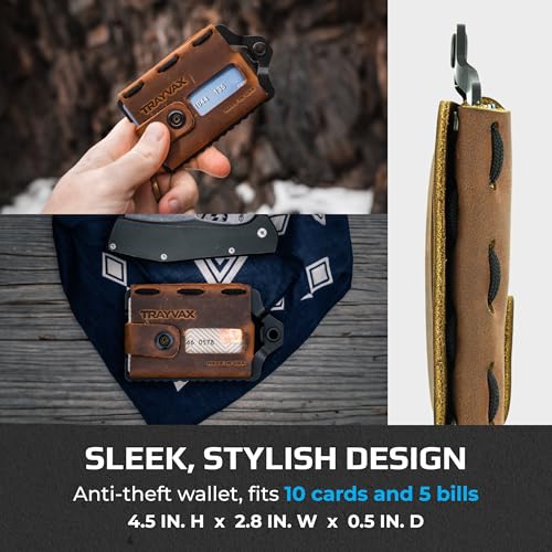 Trayvax Element Wallet, RFID Front Pocket Credit Card Holder with Money Clip, Minimalist Slim Leather Metal Wallet for Men and Women - color: Black | Mississippi Mud