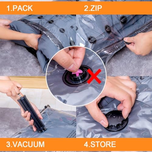 GONGSHI Vacuum Storage Bags, Space Saver Seal Bags For Clothing, Travel Luggage,Blankets, Comforters, Pillows, Clothes Storage.6 Large
