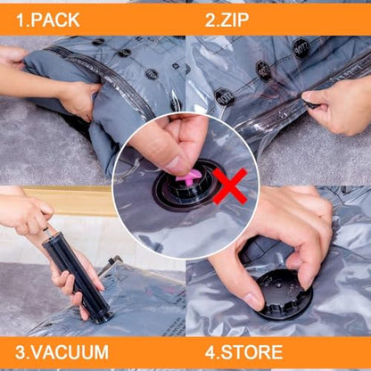 GONGSHI Vacuum Storage Bags, Space Saver Seal Bags For Clothing, Travel Luggage,Blankets, Comforters, Pillows, Clothes Storage.6 Large