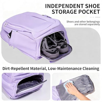 Travel Backpack for Women Men Carry on Backpack, Airline Approved Large Travel Bag Flight Approved Personal item, 15.6 Inch Laptop Backpack Casual Daypack for Weekender Business Hiking-PURPLE - color: Purple