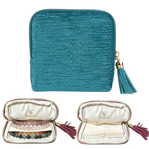 2026 New Travel Jewelry Case Organizer, Portable Travel Jewelry Organizer, Jewelry Pouch for Journey Rings Crystal Bracelet Organizer with Tassel Zipper, Mothers Day Gifts for Women, Peacock Blue - color: Peacock Blue