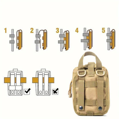 Universal IFAK Trauma First Aid Kit Molle Pouches Emergency Survival Kit Suitable for Home, car, Travel, Camping, Hiking, Sports, Outdoor Emergencies-Quick Response First Aid Essentials (Red) - color: Red