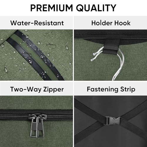 BALEINE Travel Garment Bag, Travel Suit Bag for Men, Water Resistant Carry on Garment Bag for Hanging Clothes, Garment Duffel Bag for Travel Business (Green) - color: Green