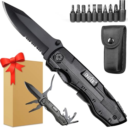 Gifts for Men Him Dad, Pocket Multitool Knife, Christmas Stocking Stuffers for Men, Anniversary Birthday Gifts for Husband, Boyfriend, Guy, Groomsmen, Fathers Day, Gadget for Hiking, Camping, Outdoor - style: MEN GIFTS