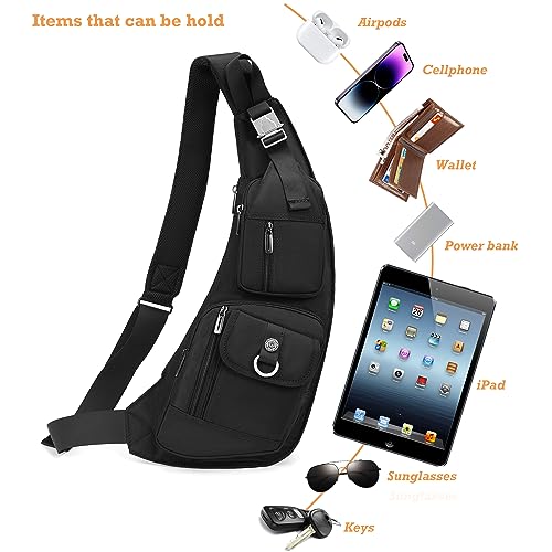 NICGID Sling Bag Chest Shoulder Backpack Crossbody Bags Casual Daypack for Men Women (Grey-014) - color: Grey-014