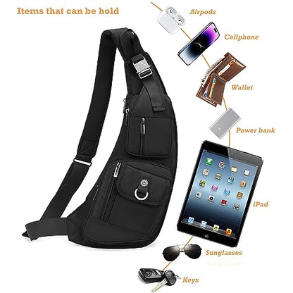 NICGID Sling Bag Chest Shoulder Backpack Crossbody Bags Casual Daypack for Men Women (Grey-014) - color: Grey-014