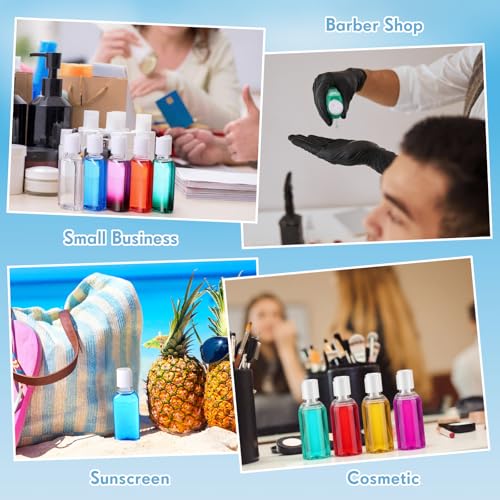 Domensi 24 Pcs Plastic Bottle Squeeze Containers with Disc Cap Travel Bottles Reusable Empty Toiletries Shampoo Containers Refillable Travel bottles for Shampoo Lotions (2oz,White) - color: White, size: 2oz