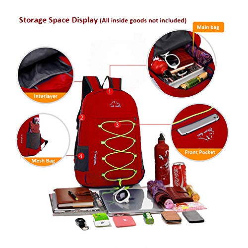 Outdoor Water Resistant Hiking Backpack - color: Red