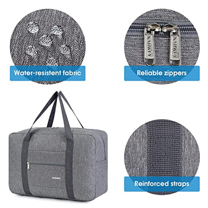 For Spirit Airlines Personal Item Bag Foldable Travel Duffel Bag Tote Carry on Luggage Duffle Overnight for Women and Men - color: 1112-Thick Series Grey