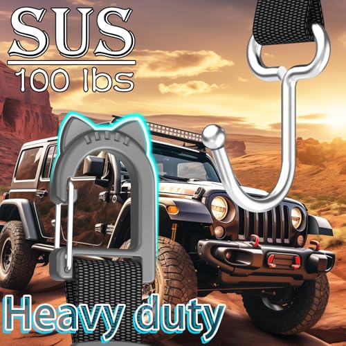Purse Hook for Car, Adjustable Headrest Hooks, 2 Pack | 100 LBS Heavy Duty, Metal Construction, Includes Carabiner, Easy Install - style: DL2