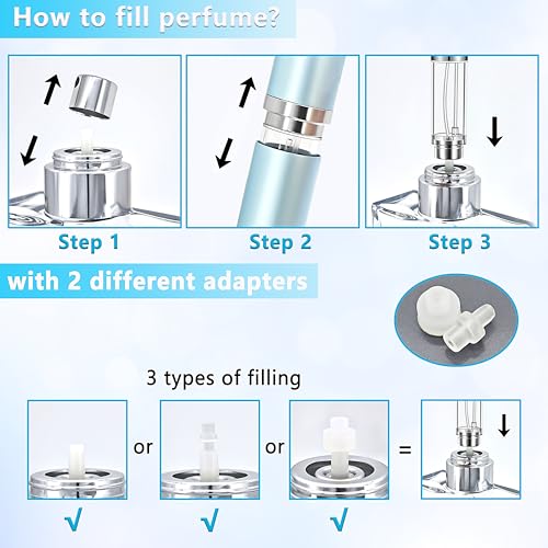 Refillable Perfume Atomizer Travel Bottle 5ml Leakproof Luxury Travel Perfume Refillable Bottle, Portable Fragrance Atomiser (Silver) - color: Silver
