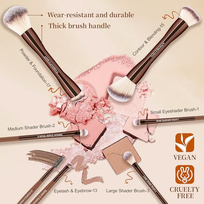 Professional Makeup Brush Set with Travel Case – 44Pcs Multi-Functional Face Makeup Tool Kit Includes Kabuki, Eyeshadow, Concealer, Blush, Bronzer, Foundation Brushes, Powder Puff & Makeup Sponge