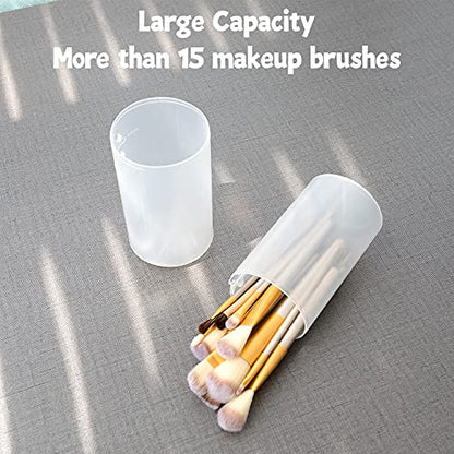 OCHEAL Makeup Brush Holders, 8 Pack of Make up Brushes Organizer Travel Case Retractable Plastic Travel Makeup Brush Holder For Vanity Makeup Artist Brushes Storage Cup - color: Plastic Clear-8pcs