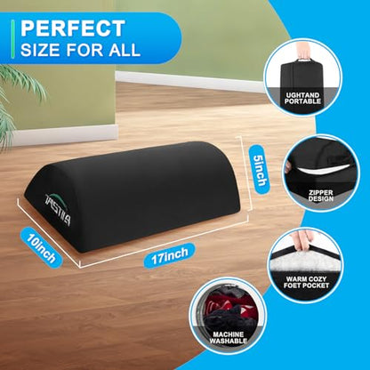 TALSTILA Foot Rest for Under Desk at Work, Footrest with Warm Plush Feet Pocket, Ergonomic Foam Foot Stool, Under Desk Footrests, for Office Desks & Office Chair - Back & Leg Pain Relief