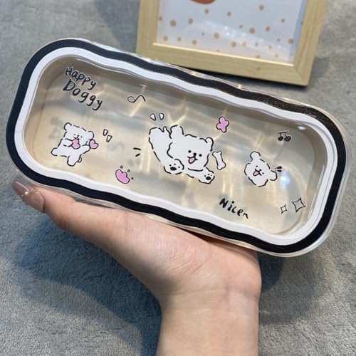 Cute hard shell bow glasses case cat transparent glasses case sunglasses glasses Size is 6.9 x 3.2 x 1.2inches - color: Case - Dog