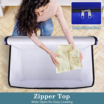 HomeHacks Moving Bags Heavy Duty with Strong Zippers and Handles Collapsible Moving Supplies, Storage Totes for Packing & Moving Storing 125L,4-Pack, Blue - size: 125L-4 Packs