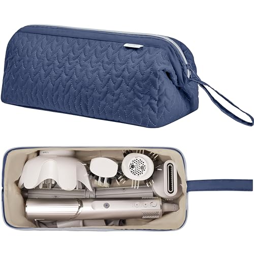 KarSyon Shark Flex Style Case for Airwrap Hair Dryer Brush Revlon Hair Tools Travel Bag Carrying Case Flat Curling Iron Organizer (Navy Blue) - color: Navy Blue