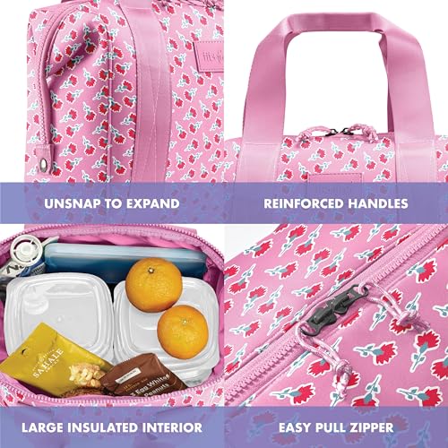 Fit & Fresh Remi Lunch Bag for Women Work – Neoprene Lunch Tote with Containers & Ice Pack, Reusable Meal Prep Lunch Box, Large Capacity, Machine Washable, Sweet Pink Block - color: Sweet Pink Block