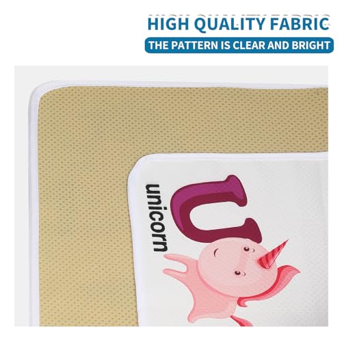 High Chair Splash pad, 51" 51 Non-Slip Waterproof Multi-Purpose Splash pad, Washable Splash pad for high Chair Floor Protection Table Cloth Portable Early Education Picnic Play mat (Alphabet) - color: English Alphabet