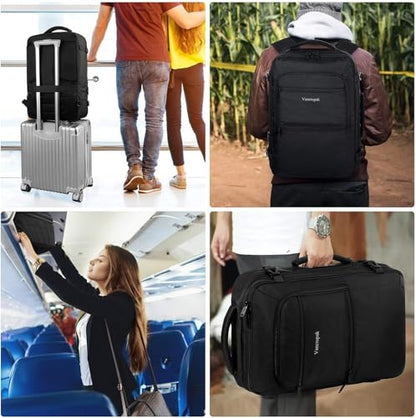 Vancropak Carry On Backpack, 40L Expandable Extra Large Travel Backpack, Flight Approved Water Resistant Luggage Suitcase Daypack, Lightweight College Business Weekender Bag for Men & Women, Black - color: A-black, size: X-Large