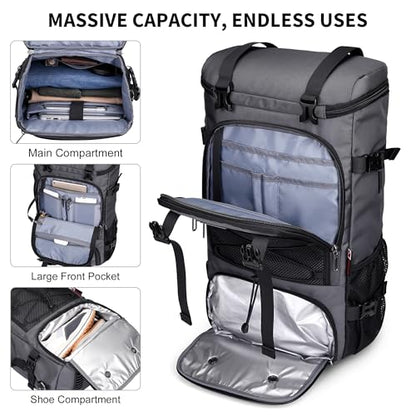 WITZMAN Travel Backpack for Men Large 3 in 1 Convertible Airline Approved Carry-on Luggage Backpack(B715 Silvery Grey) - color: Silvery Grey